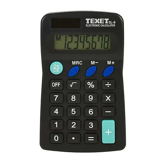 1X TEXET SL8 HANDHELD POCKET CALCULATOR