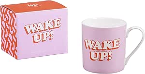 1X YES STUDIO CERAMIC MUG-WAKE UP, PINK. PERFECT FOR YOUR MORNING DRINK