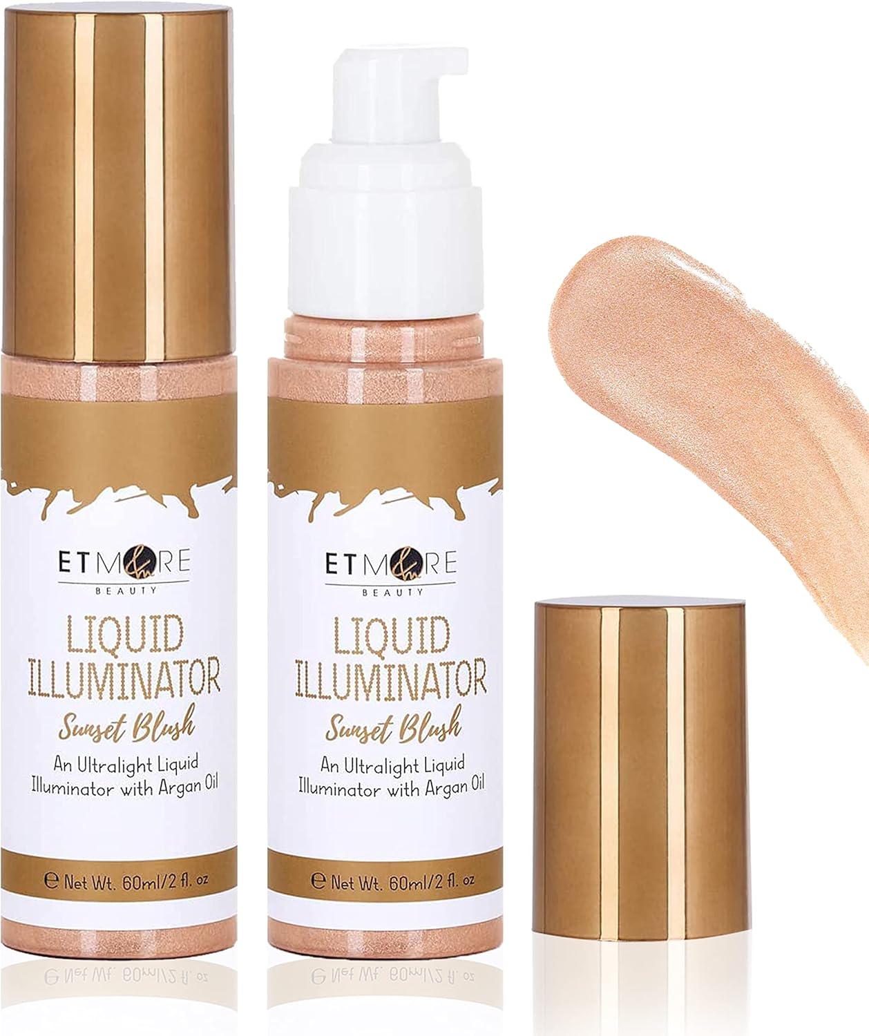 1X ETMORE RADIANT GLOW LIQUID ILLUMINATOR WITH ARGAN OIL - NATURAL LUMINOSITY FOR A STUNNING RADIANCE (SUNSET BLUSH)