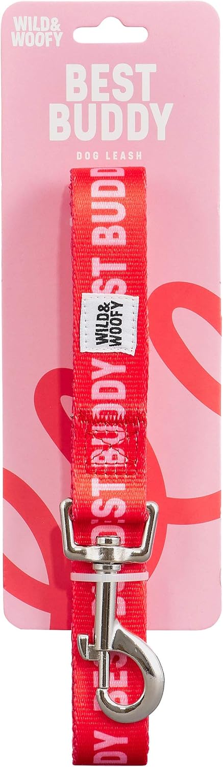 1X WILD & WOOFY DOG LEAD BEST BUDDY SLOGAN