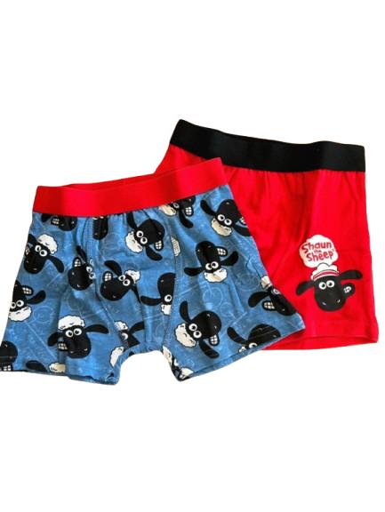 1X PACK OF 2 SHAUN THE SHEEP BOXER SHORTS | KIDS | 4 SIZES AVAILABLE