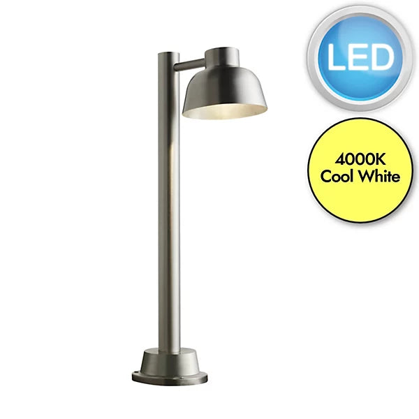 1X MAXWELL STAINLESS STEEL & BRUSHED ALUMINIUM IP44 OUTDOOR 60CM LED POST LIGHT